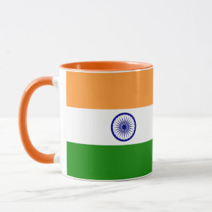 Taza Black Combo Mug con bandera de India
