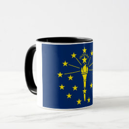 Taza Black Combo Mug con bandera de Indiana, EE.UU.