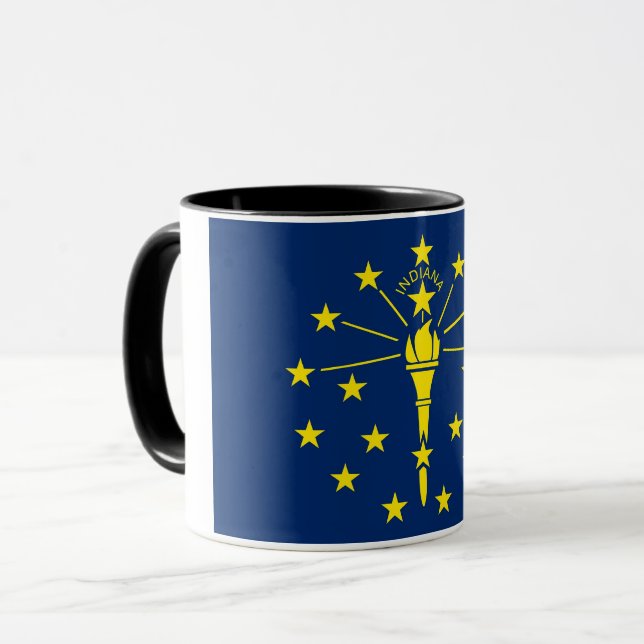 Taza Black Combo Mug con bandera de Indiana, EE.UU. (Anverso izquierdo)