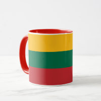 Black Combo Mug con bandera de Lituania