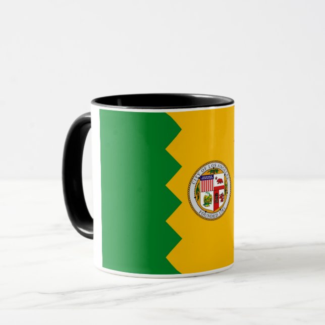 Taza Black Combo Mug con bandera de Los Ángeles, Estado (Anverso izquierdo)
