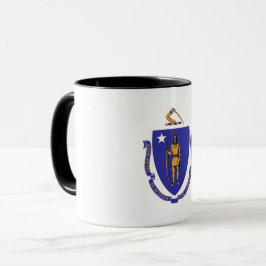Taza Black Combo Mug con bandera de Massachusetts, EE.