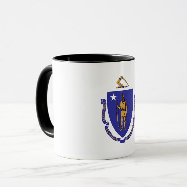 Taza Black Combo Mug con bandera de Massachusetts, EE. (Anverso izquierdo)
