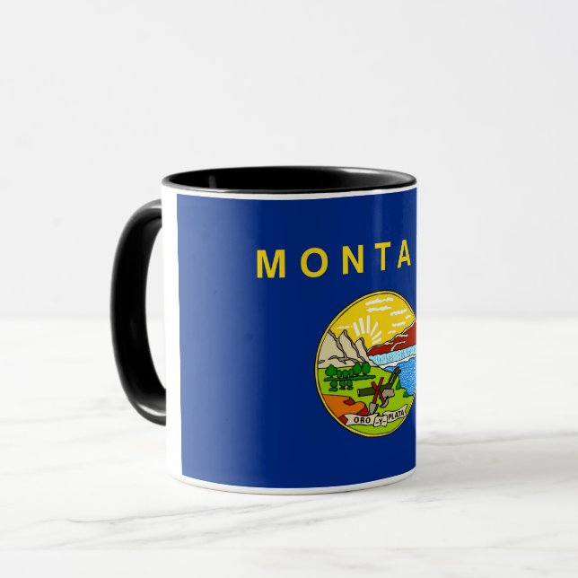 Taza Black Combo Mug con bandera de Montana, EE.UU. (Anverso izquierdo)