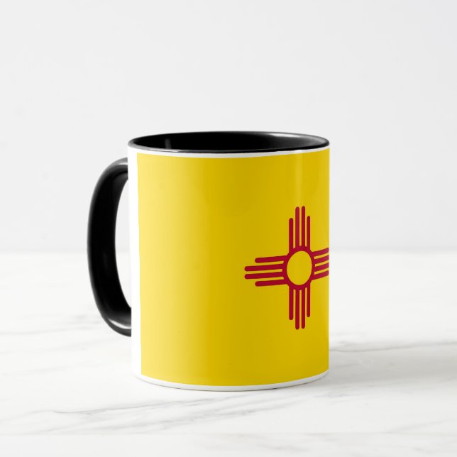 Taza Black Combo Mug con bandera de Nuevo México, EE.UU (Anverso izquierdo)