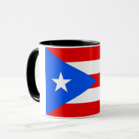Black Combo Mug con bandera de Puerto Rico, Estado