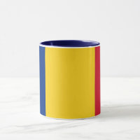 Black Combo Mug con bandera de Rumania