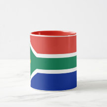 Black Combo Mug con bandera de Sudáfrica