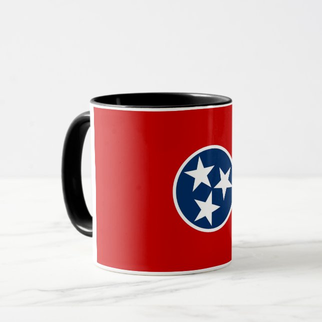 Taza Black Combo Mug con bandera de Tennessee, EE.UU. (Anverso izquierdo)