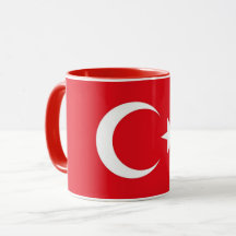 Black Combo Mug con bandera de Turquía