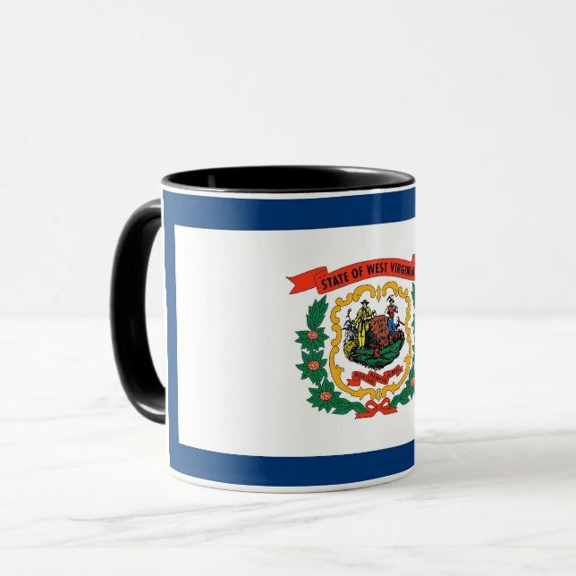 Taza Black Combo Mug con bandera de Virginia Occidental (Anverso izquierdo)