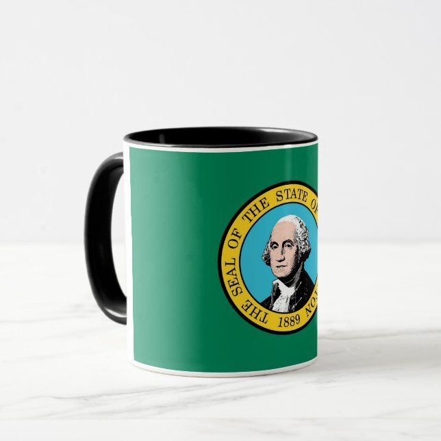 Taza Black Combo Mug con bandera del estado de Washingt (Anverso izquierdo)