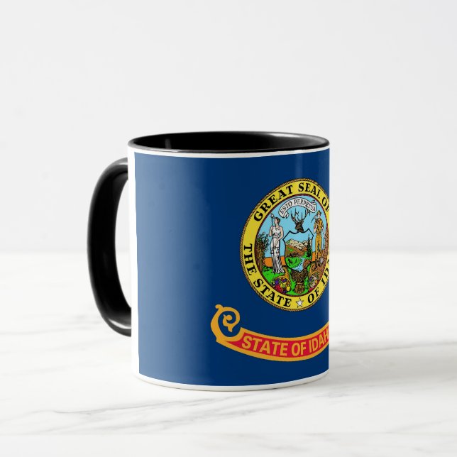 Taza Black Combo Mug con la bandera de Idaho, EEUU (Anverso izquierdo)