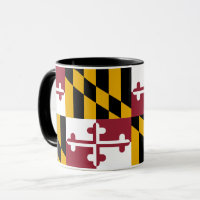 Black Combo Mug con la bandera de Maryland, EE.UU.
