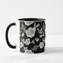 Taza Black Floral Mug