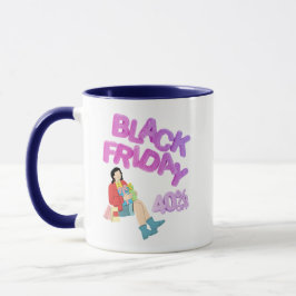 Taza Black Friday Mug-Blue & White Coffee Cup | 40% OFF