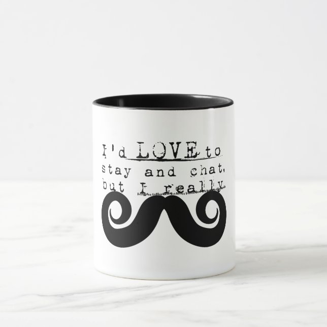 Taza Black Funny Humor I Mustache (Centro)
