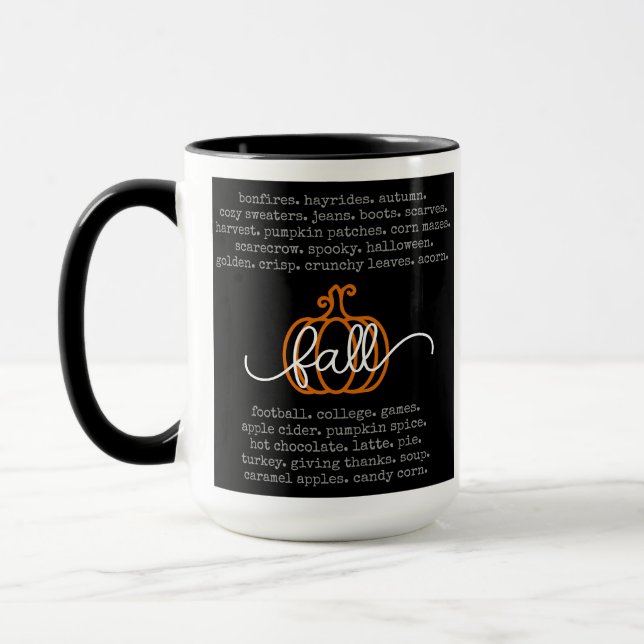 Taza Black Hello Fall Definition Wormpkin Autumn (Izquierda)