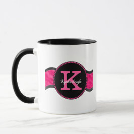 Taza Black Hot Pink Gray Waves Giram Glam Monograma Nom