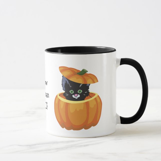 Taza Black Kitty Pumpkin Halloween Mug (Derecha)
