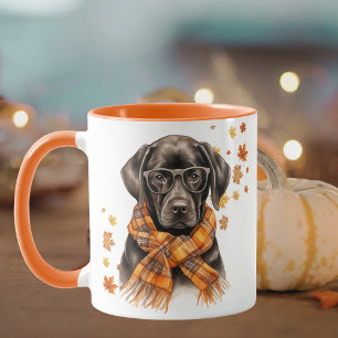 Taza Black Labrador Recuperever Glasses Planteada Scarf