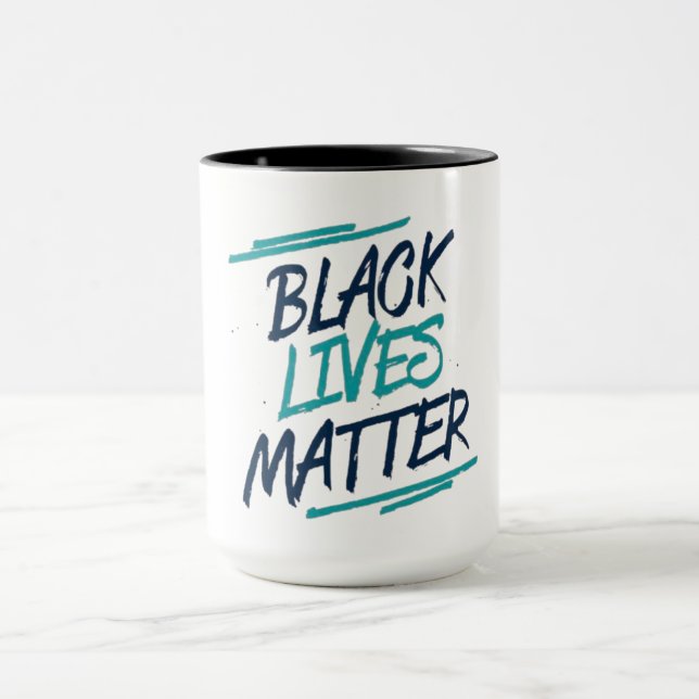 Taza Black Lives Matter Modern Typographic Coffee Mug (Centro)
