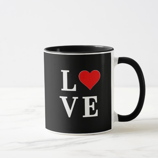 Taza Black LOVE Heart Modern Trendy (Derecha)