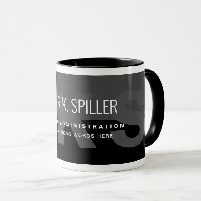 Taza Black Modern Profession Coffee Mug con nombre (Anverso derecho)