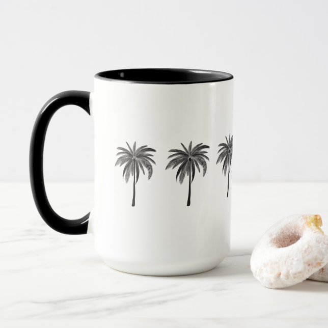 Taza Black Palm Trees Combo Mug (Con donut)