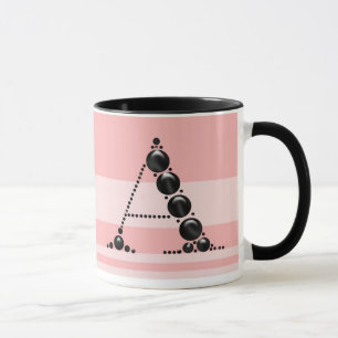 Taza Black Pearl Monogram Font Cup