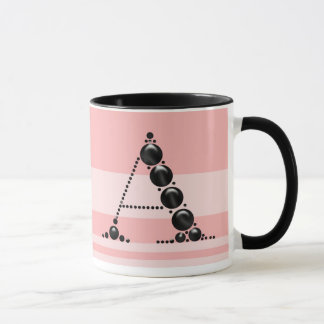 Taza Black Pearl Monogram Font Cup