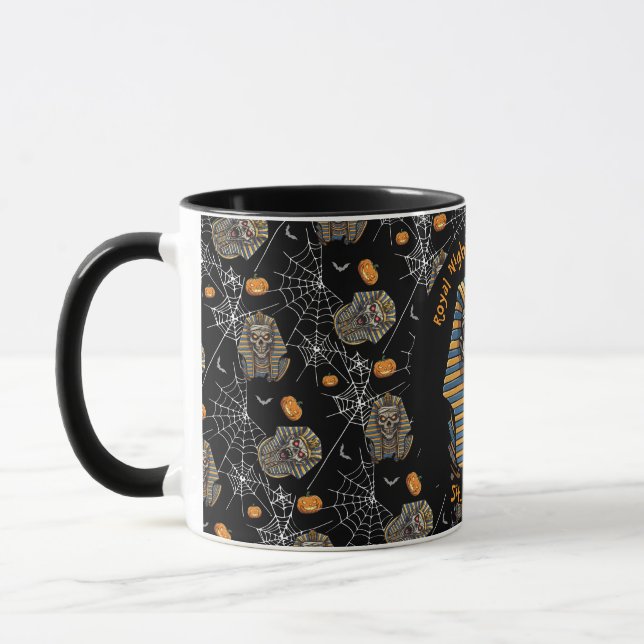 Taza 🖤 Black Pharaoh Mummy Mug 🎃 ☕ 👑 (Izquierda)
