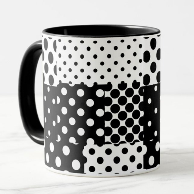Taza Black White Fashion Polka Dots Style Design  (Subido por el creador)