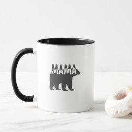 Taza Black & White Mama Bear Silhouette