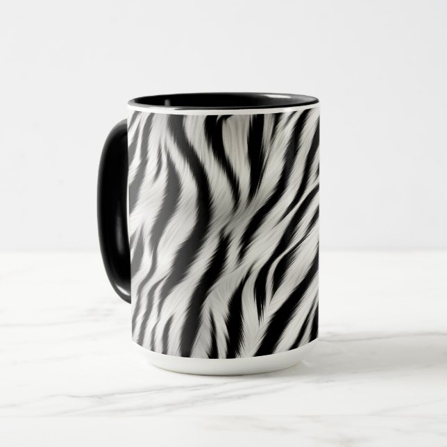 Taza Black White Zebra Print Animal (Anverso izquierdo)