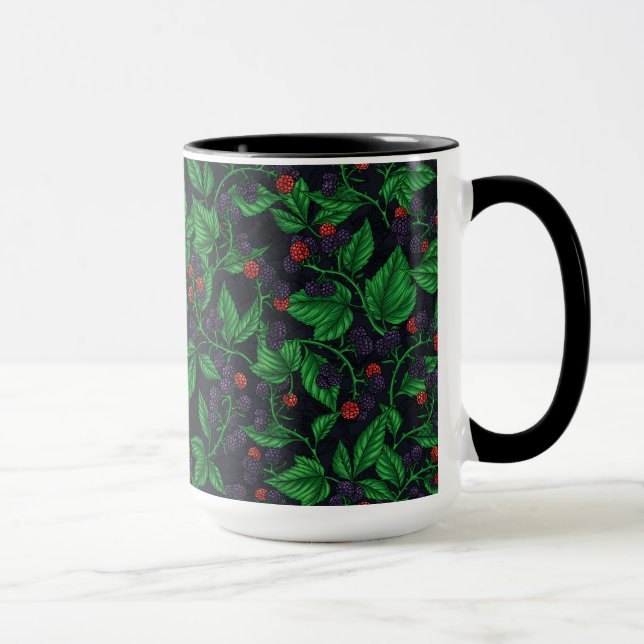 Taza Blackberries on dark gray (Derecha)
