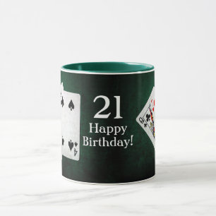 Taza Blackjack 21 puntos Feliz cumpleaños