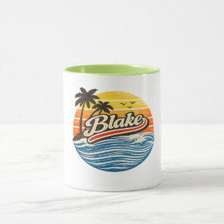 Taza Blake Retro Sunset Name Design