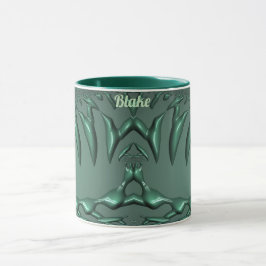 Taza BLAKE ~ Zany 3D Fractal ~ 3D verde