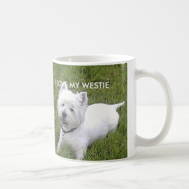Taza blanca clásica blanca de 11oz Westie (Derecha)
