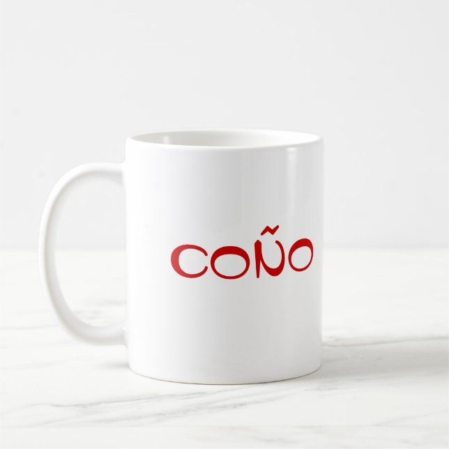 Taza blanca clásica de España Coño (Izquierda)