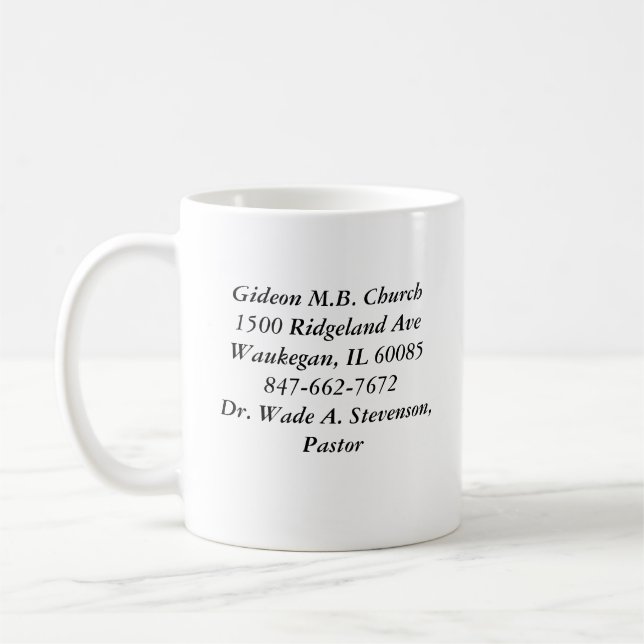 Taza blanca clásica de Gideon (Izquierda)