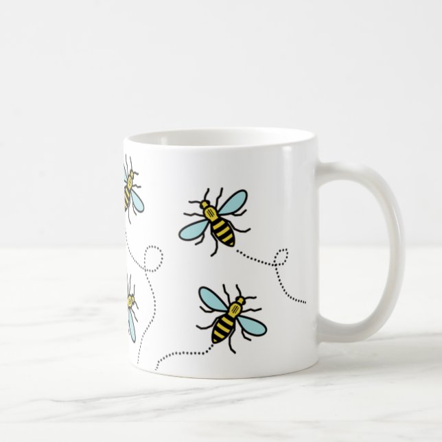 Taza blanca clásica de la abeja de trabajador de (Derecha)