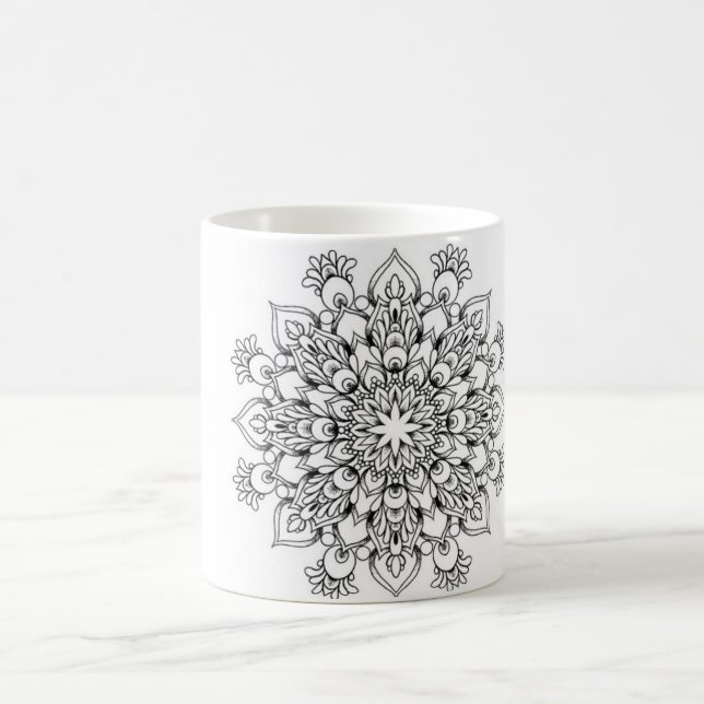 Taza blanca clásica de la mandala (Centro)