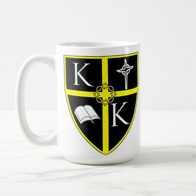 Taza blanca clásica del escudo (Izquierda)