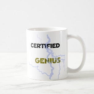 Taza blanca clásica del "genio certificado"