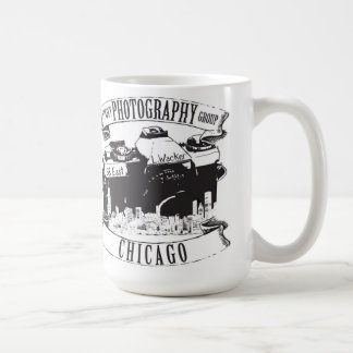 Taza blanca clásica del grupo de la fotografía de