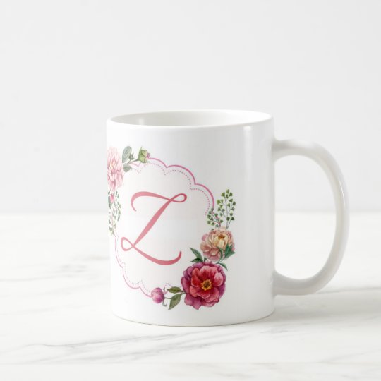 Taza blanca clásica del monograma Z