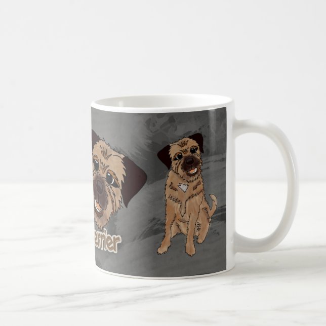 Taza blanca clásica del perro de Terrier de (Derecha)