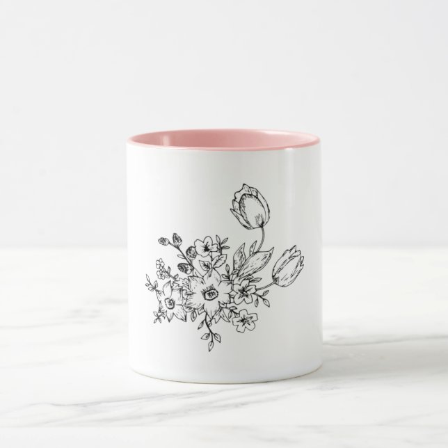 Taza blanca con diseño artesanal (Centro)